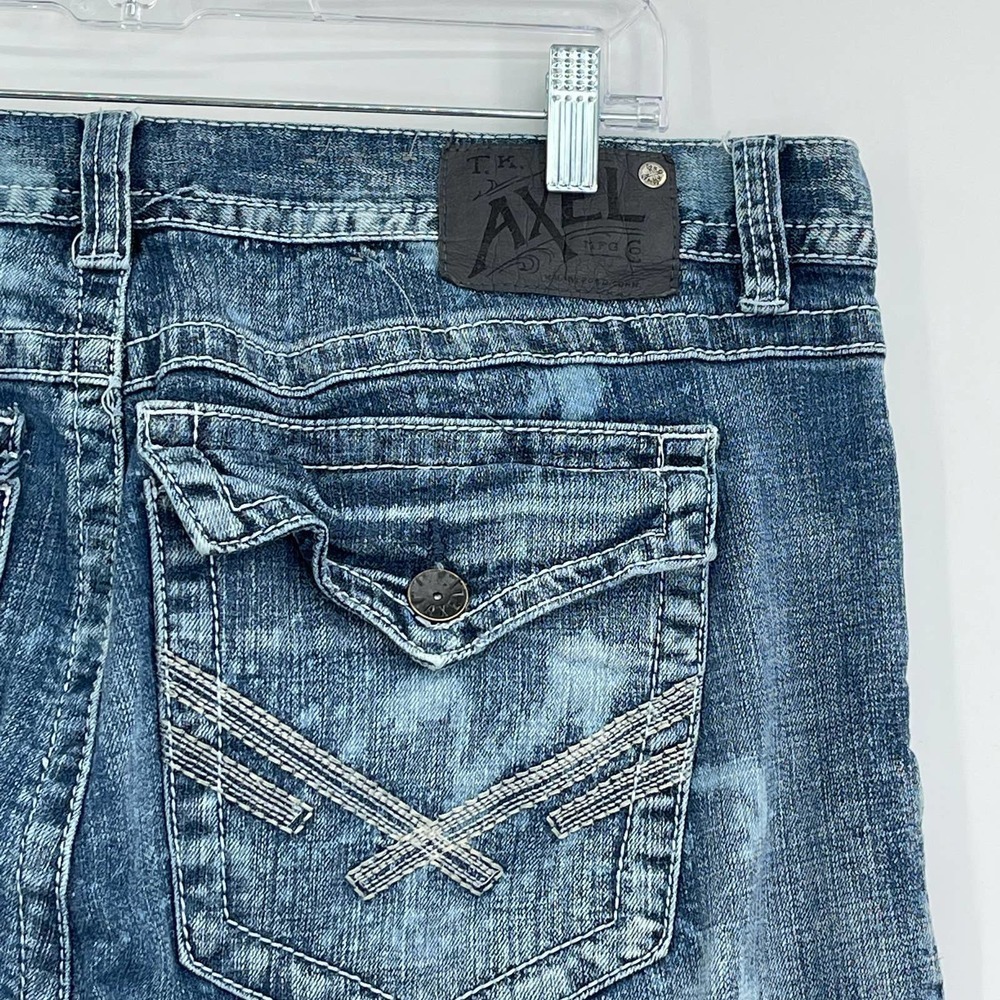 T.K. Axel vintage boot jeans bleach splatter